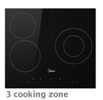 MIDEA MBI-IHT341-SG Built-In 3 Zones Ceramic Hob
