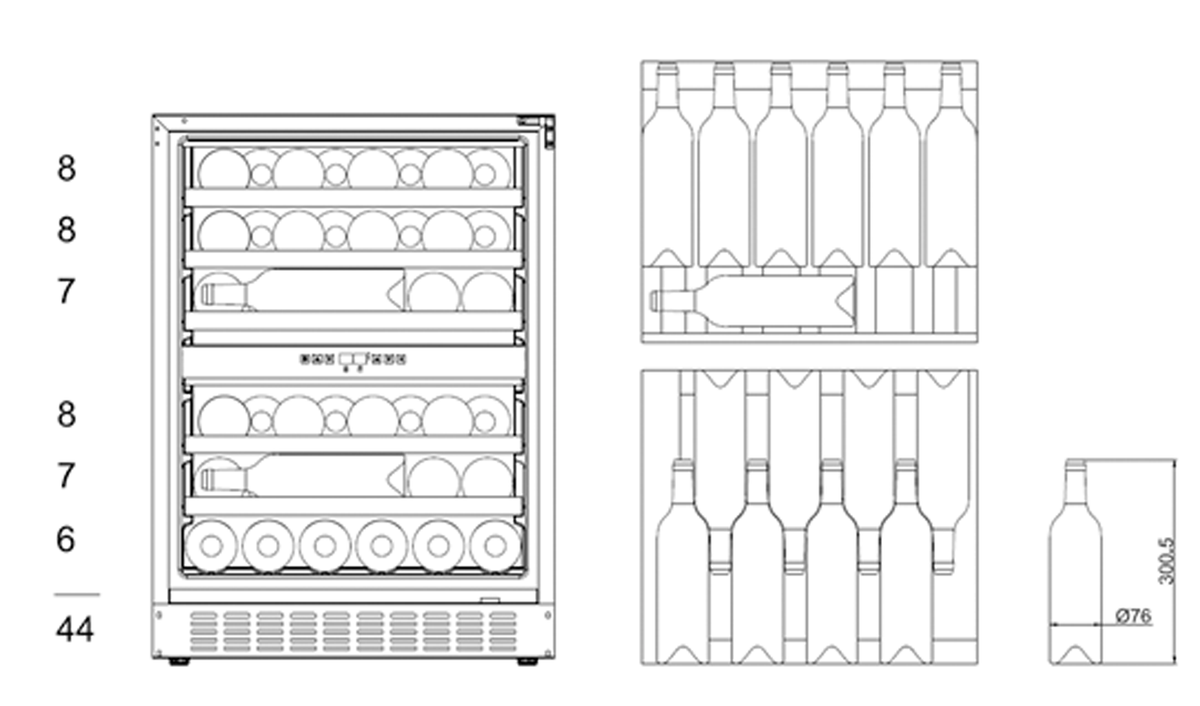 BrandT Free Standing Wine Celler CAV80X (Steel)