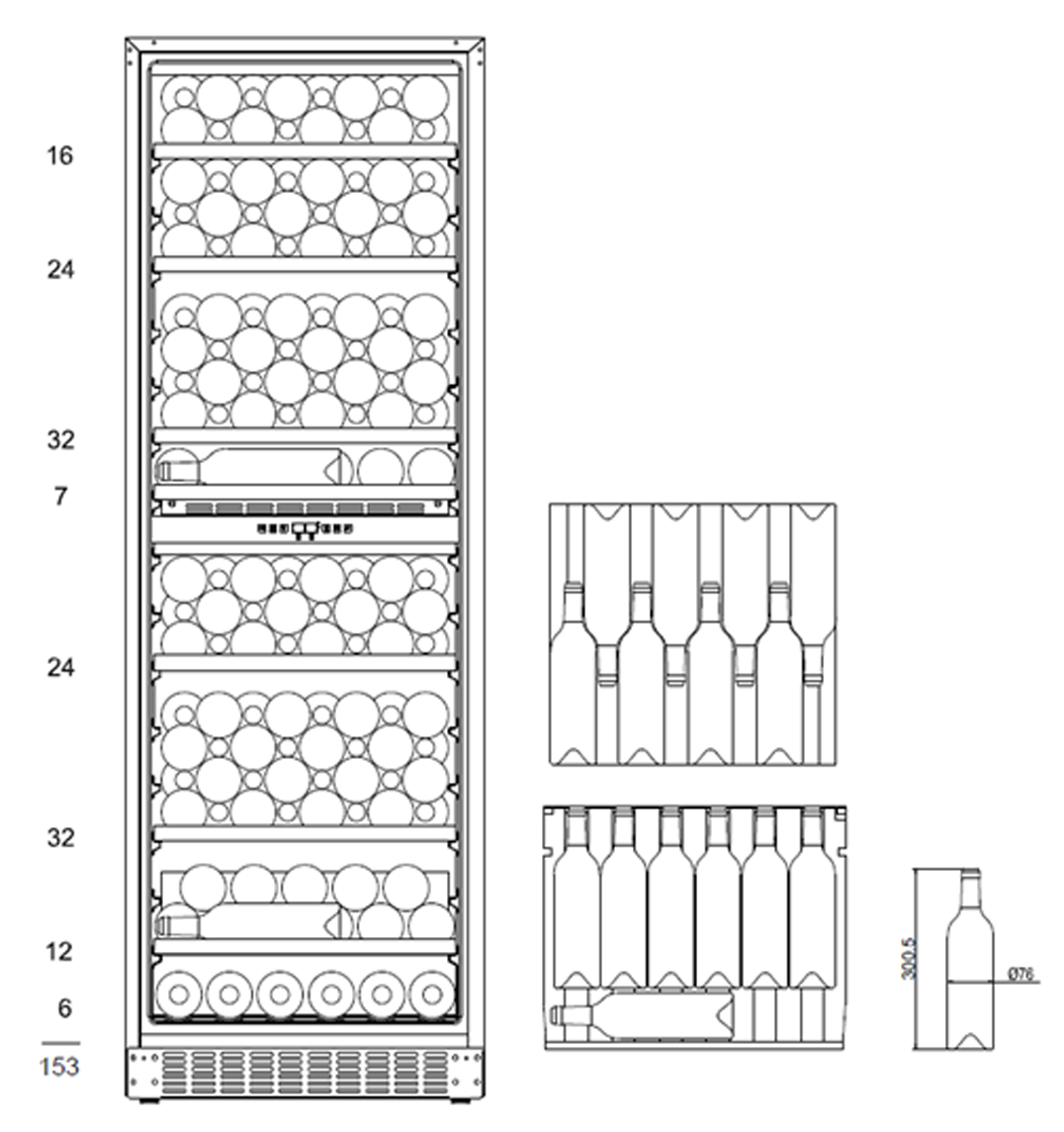 BrandT Free Standing Wine Celler CB377V (BLACK)