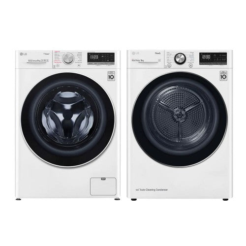 (Bundle) LG FV1409S4W Front Load Washing Machine (9kg)(4 Ticks) + TD-H90VWD Dual Inverter Heat Pump Dryer (9KG)(5 Tick)