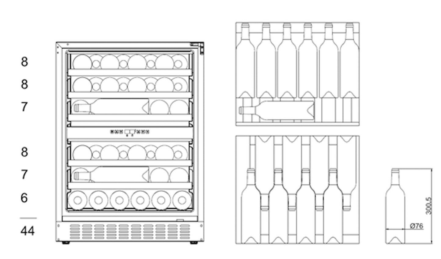 BrandT Free Standing Wine Celler CAV80X (Steel)