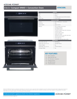 Küche Fürst KFMC50BL 50L Compact Microwave Convection Oven