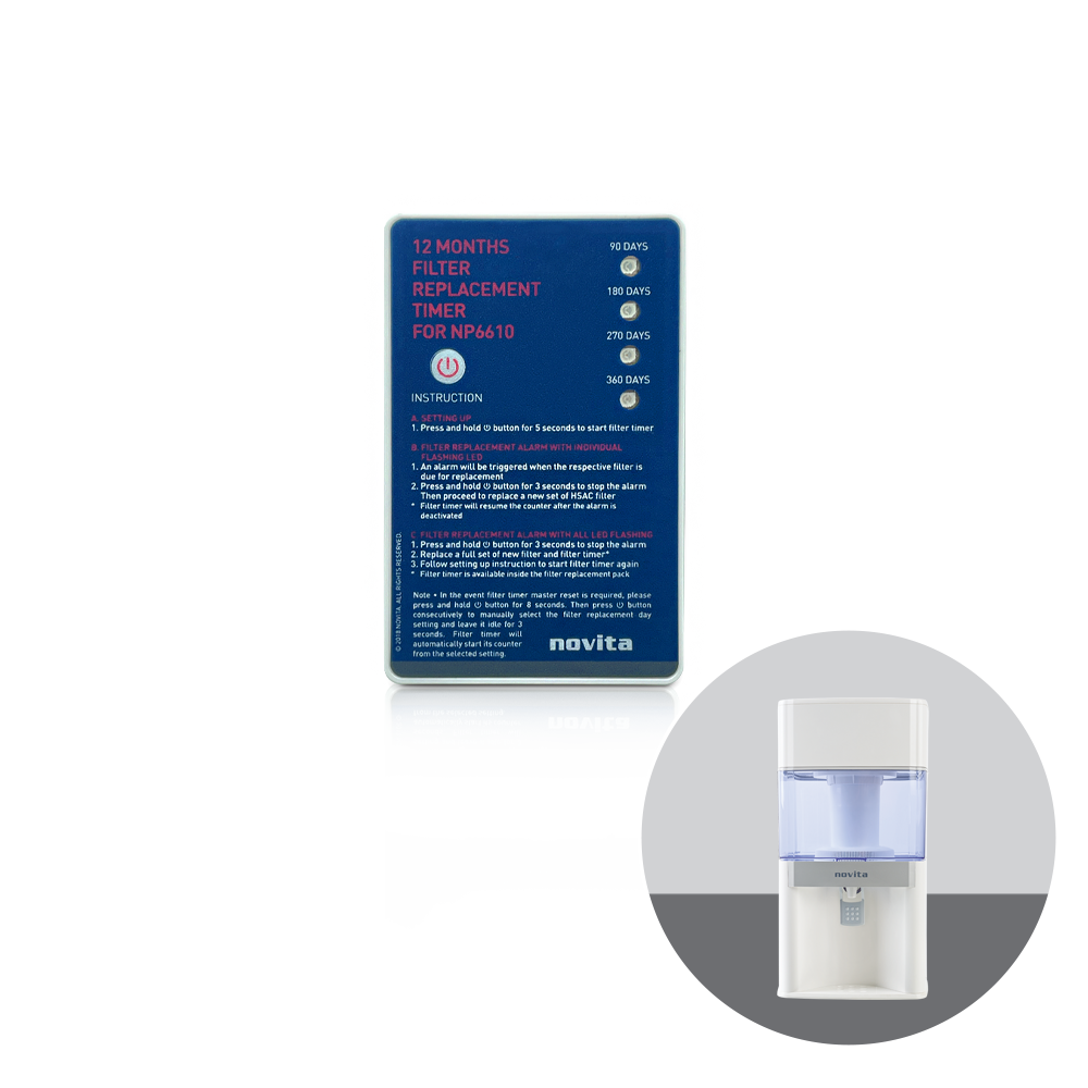 Novita NP6610/ NP602M/ NP600 12 Months Filter Replacement Timer
