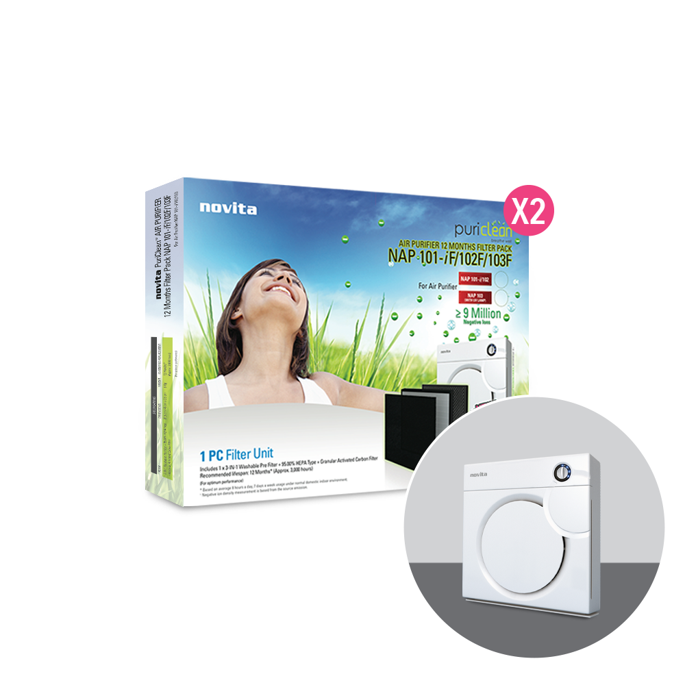 Novita Bundle of 2: NAP101i/102 12-Months Replacement Filter Pack